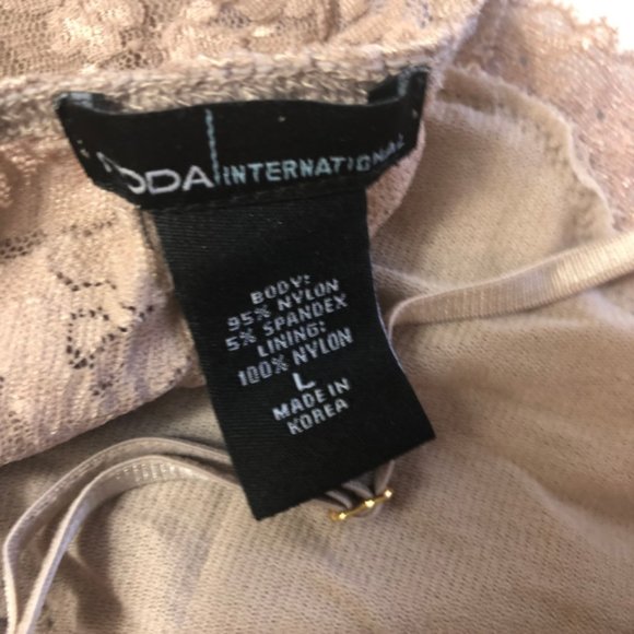 Moda International Nude Lace Bralette SZ L - Picture 3 of 4